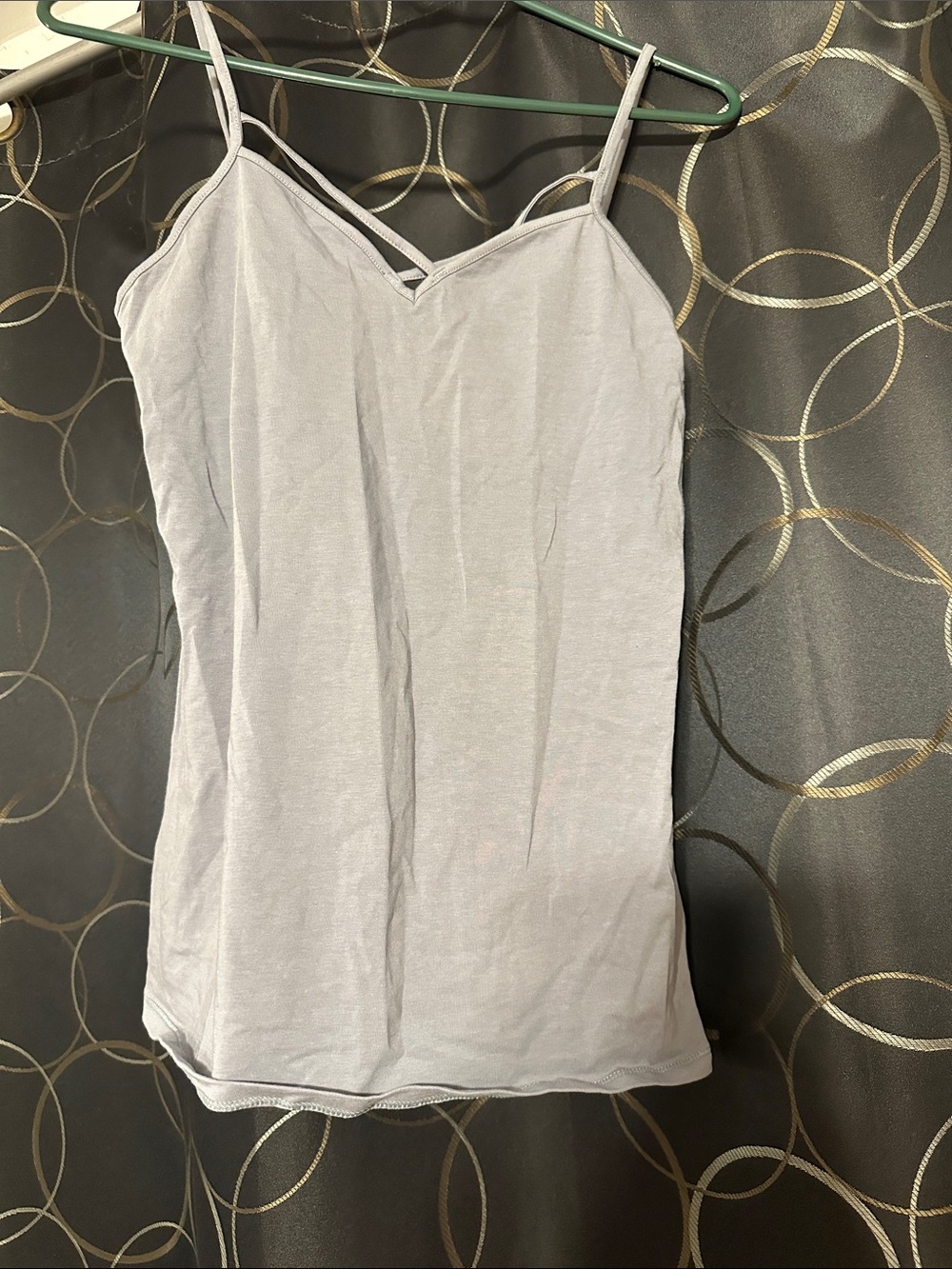 Express Light Gray V-Detail Spaghetti Strap Camisole